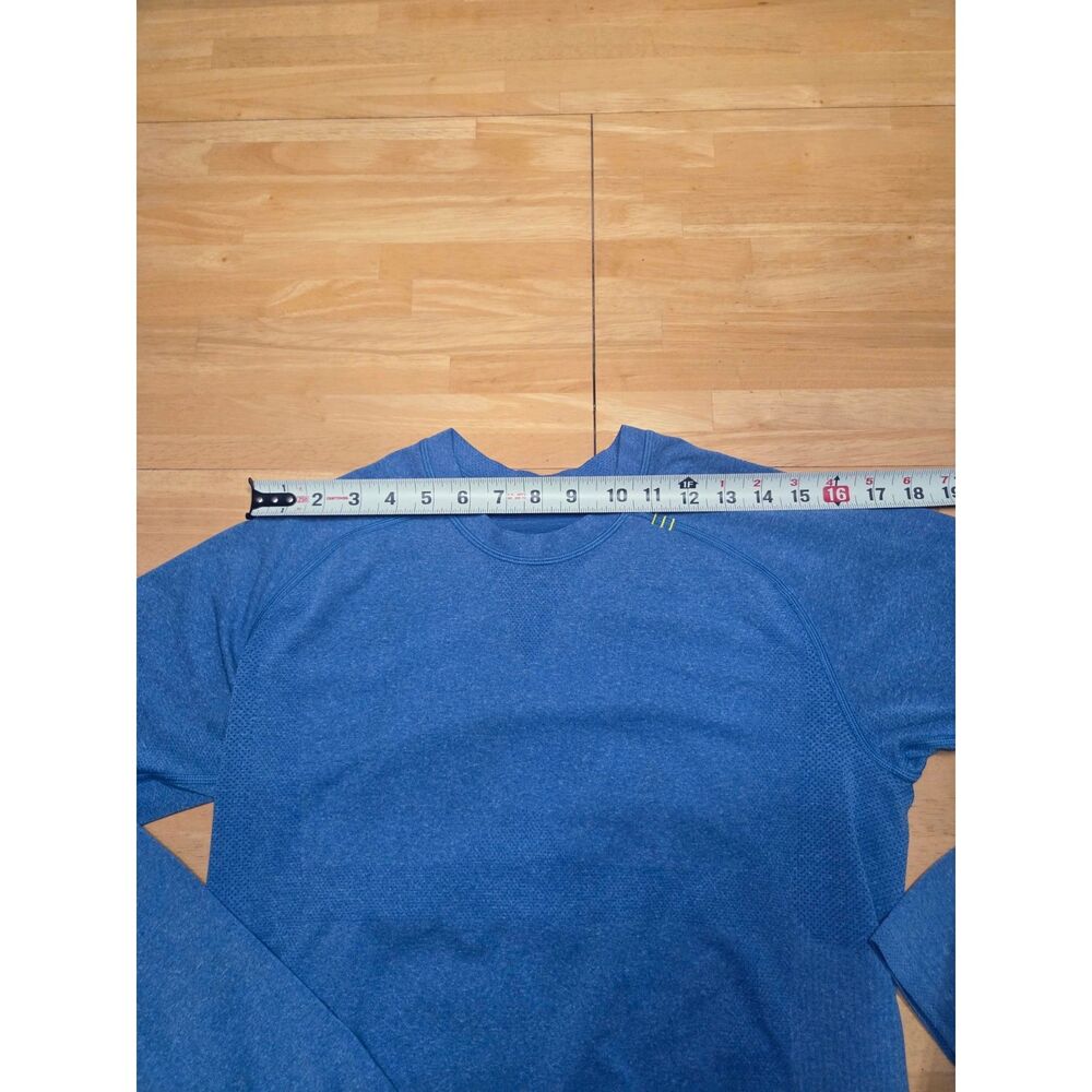 Lululemon Mens Shirt Small Metal Vent Tech Heathered Lakeside Blue Yoga Crossfit - Picture 5 of 6